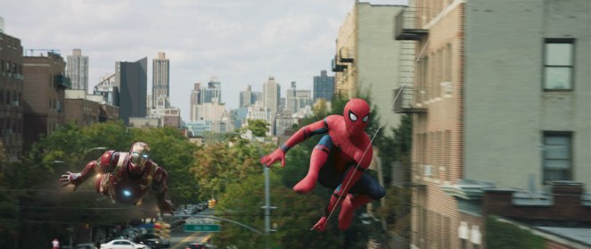 Spider-Man and Iron Man in Columbia Pictures' SPIDER-MAN™: HOMECOMING.